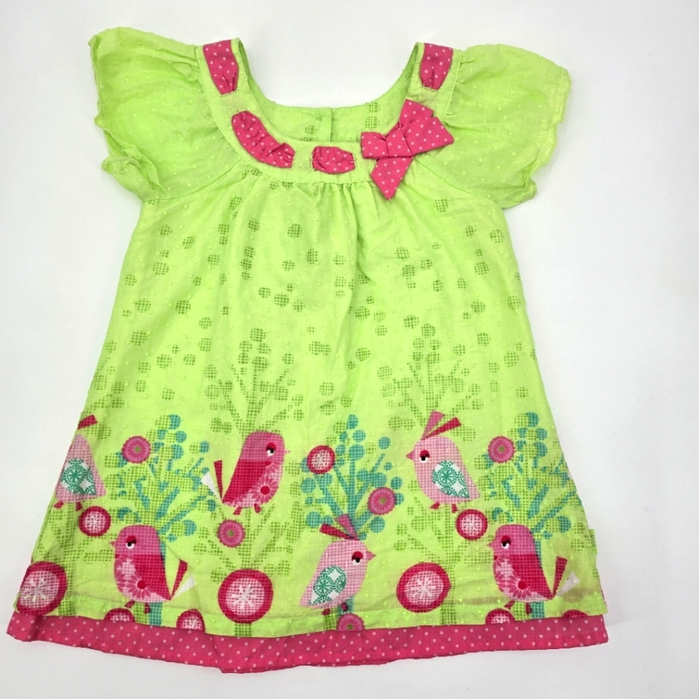Pumking Patch Charming Lime Green and Pink Kids Dress Size 4